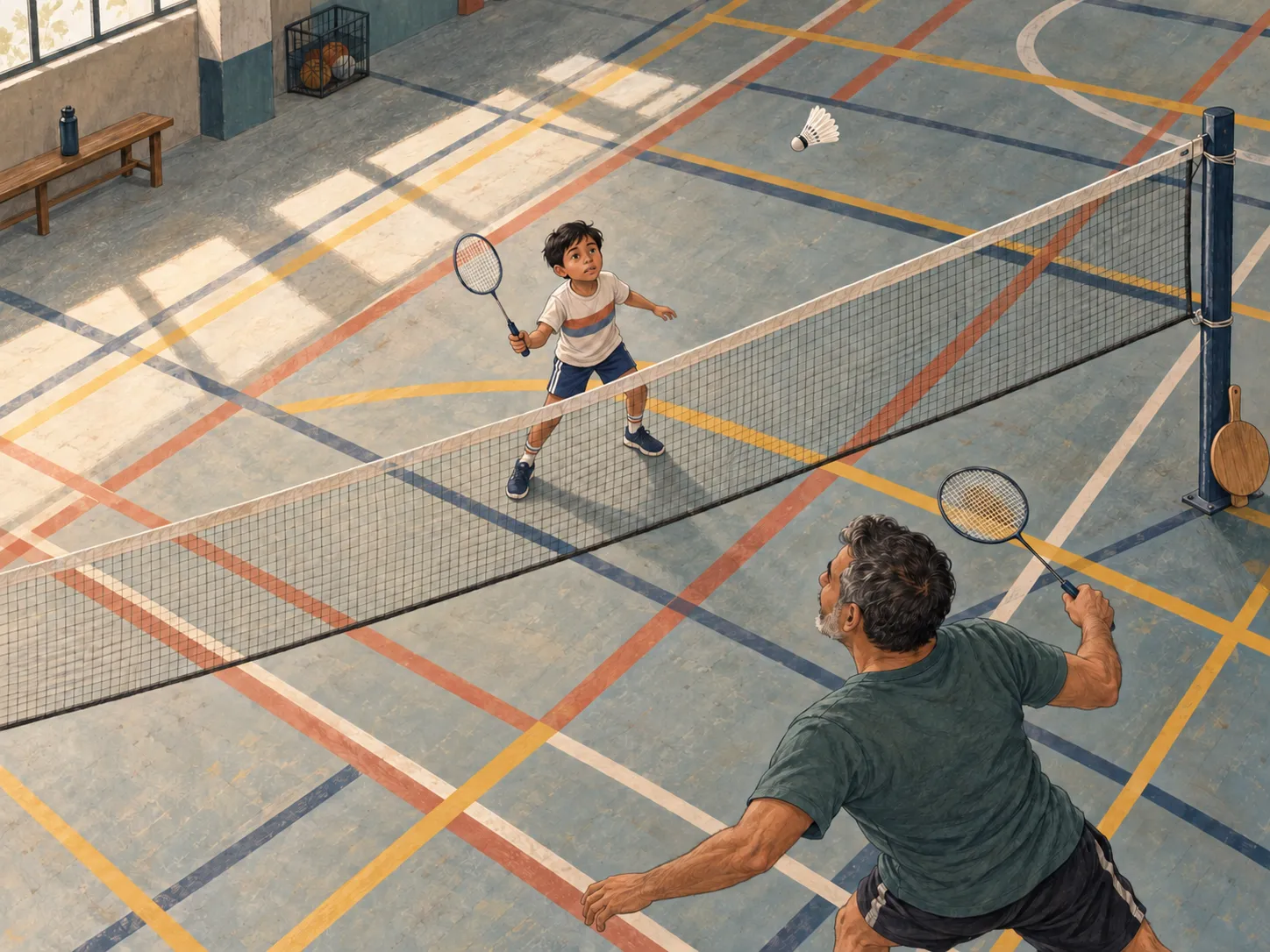 Lo que aprendimos jugando bádminton en una cancha que no era de bádminton
